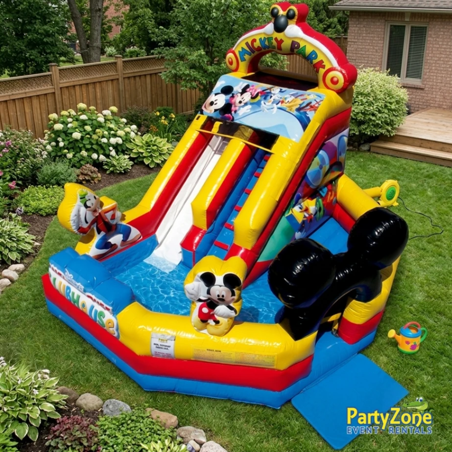Junior Themed Slide 13ft Mickey Park Junior Water Slide rental for Chalmette LA parties and St. Bernard Parish events