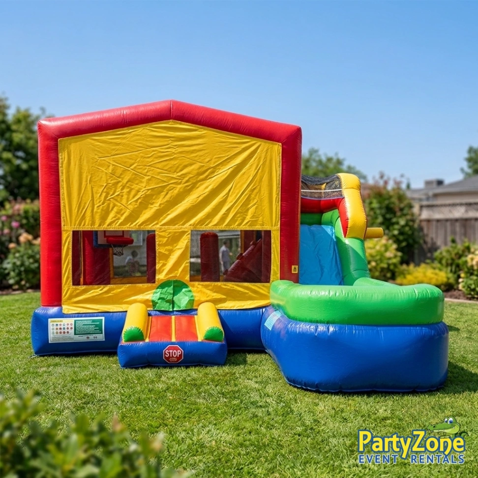 Bounce & Slide Combo Add a Theme 14ft Modular Water Slide Combo rental for Chalmette LA parties and St. Bernard Parish event