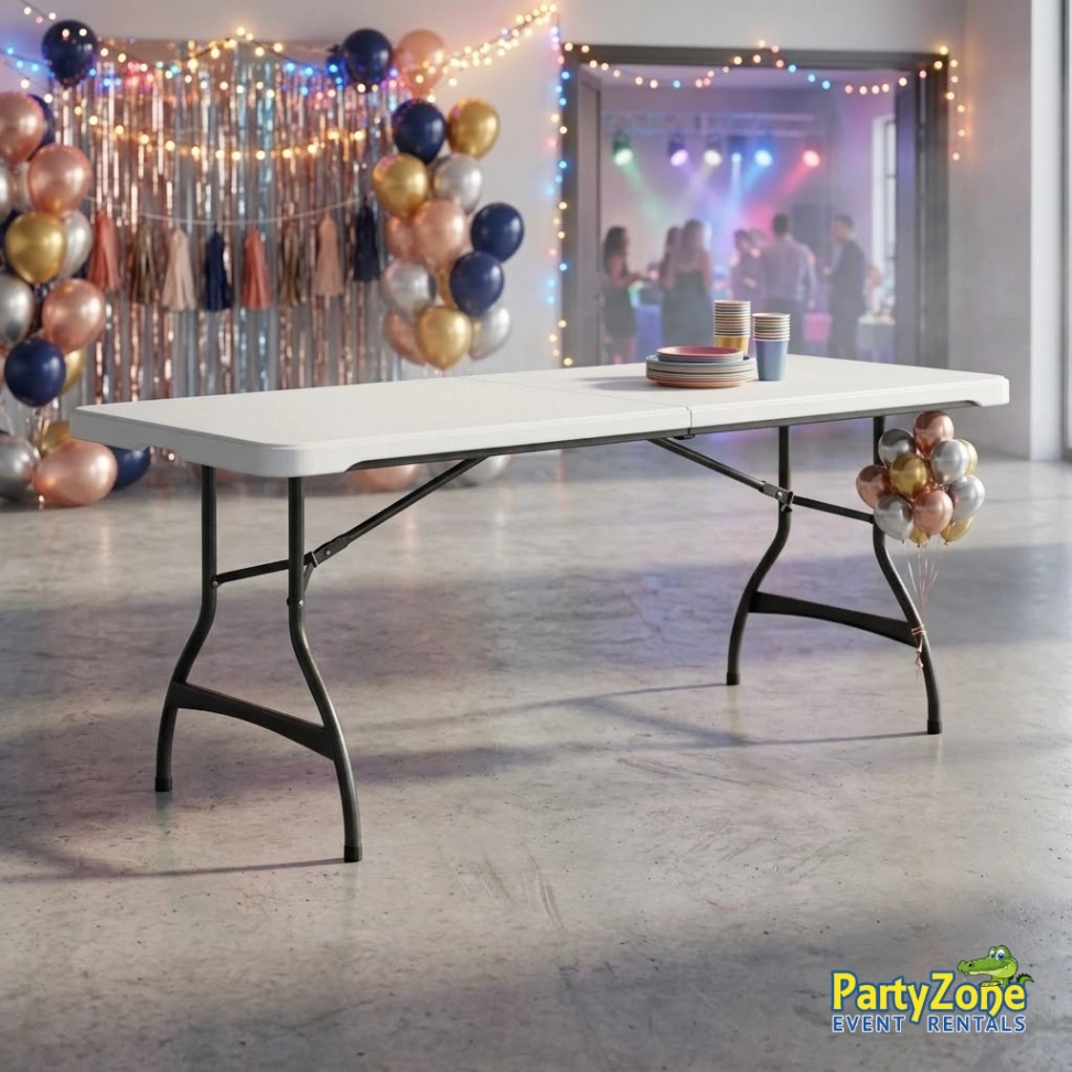 Rectangular Table 6ft Table rental for Chalmette LA parties and St. Bernard Parish events