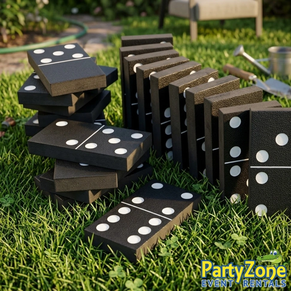 Giant Yard Game Giant Dominoes rental for Chalmette LA parties and St. Bernard Parish events