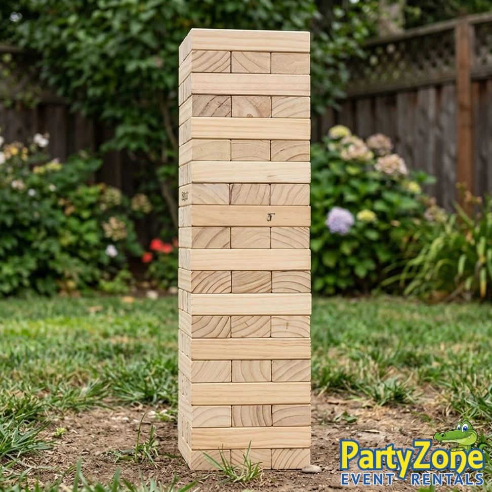 Giant Yard Game Giant Jenga rental for Chalmette LA parties and St. Bernard Parish events