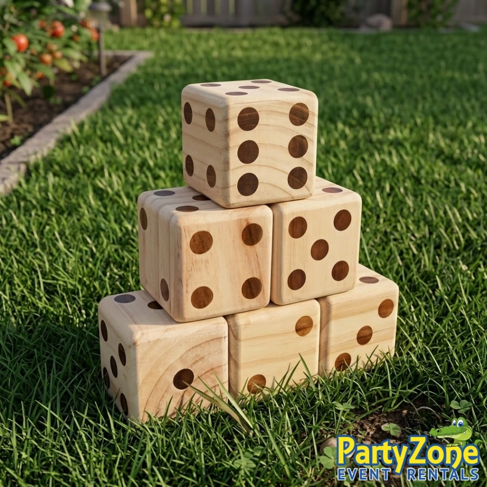Giant Yard Game Giant Yardzee rental for Chalmette LA parties and St. Bernard Parish events